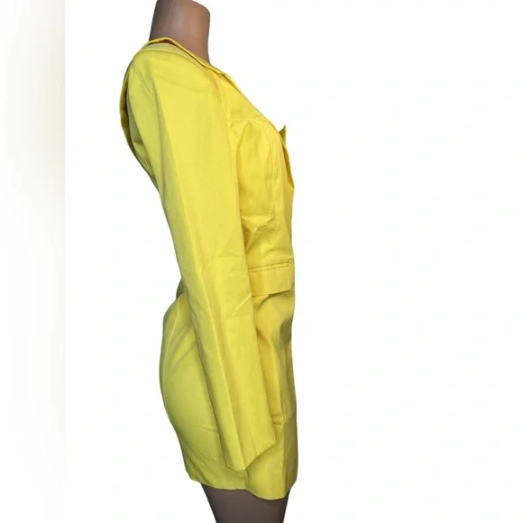 Blazer dress with one shoulder yellow unique piece size small - Picture 12 of 14